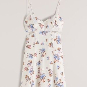 Abercrombie Side Cutout Flirty Mini Dress in White Floral